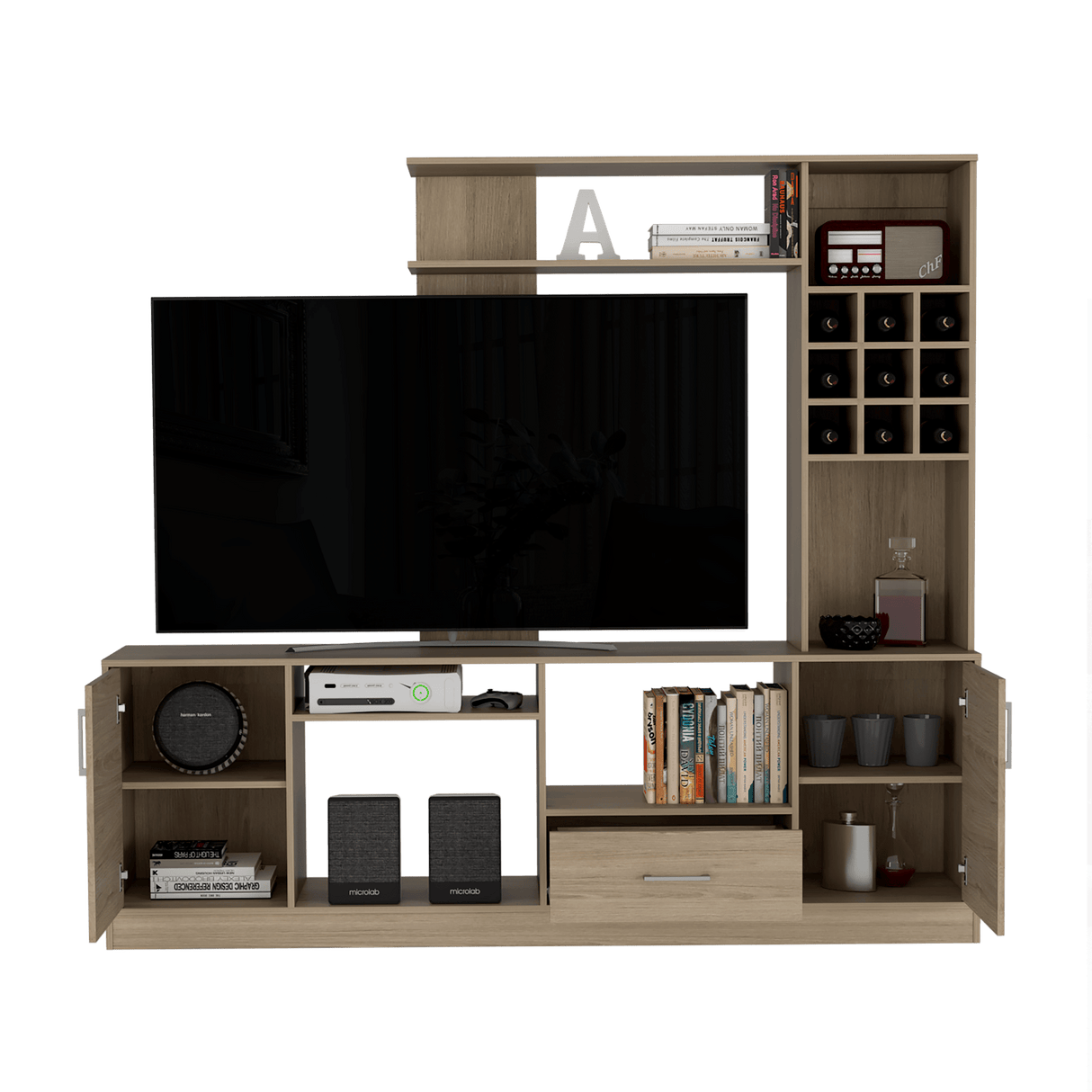 Centro de Entretenimiento Beijing Rovere 1 Cajón para TV 60 Pulgadas - Muebles de TV | Bylmo