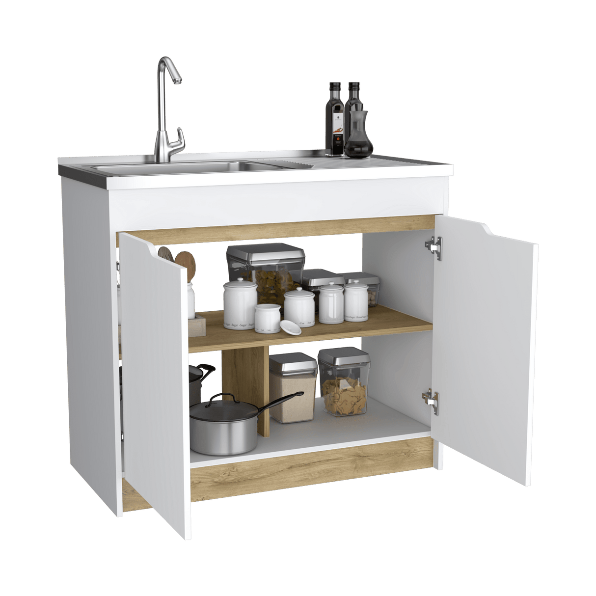 Mueble Inferior de Cocina Soler Sin Manija Blanco Moderno 52x89cm - Muebles Inferiores | Bylmo