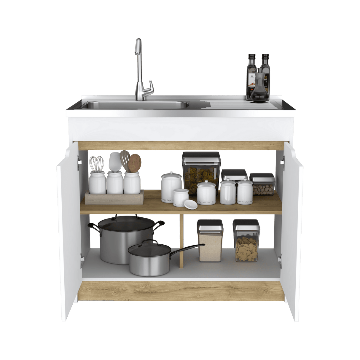 Mueble Inferior de Cocina Soler Sin Manija Blanco Moderno 52x89cm - Muebles Inferiores | Bylmo