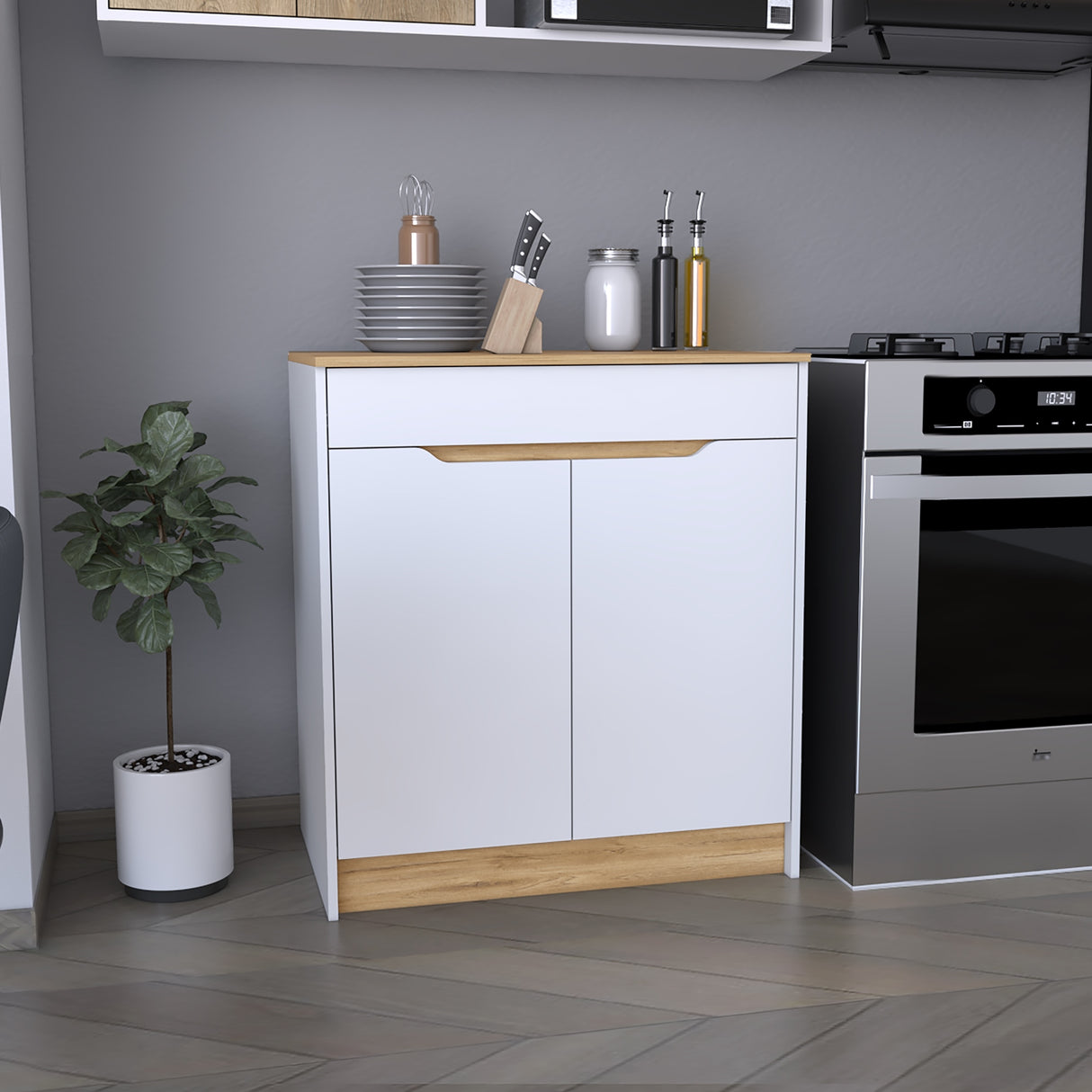 Mueble Inferior de Cocina Soler Blanco Moderno 52x89cm