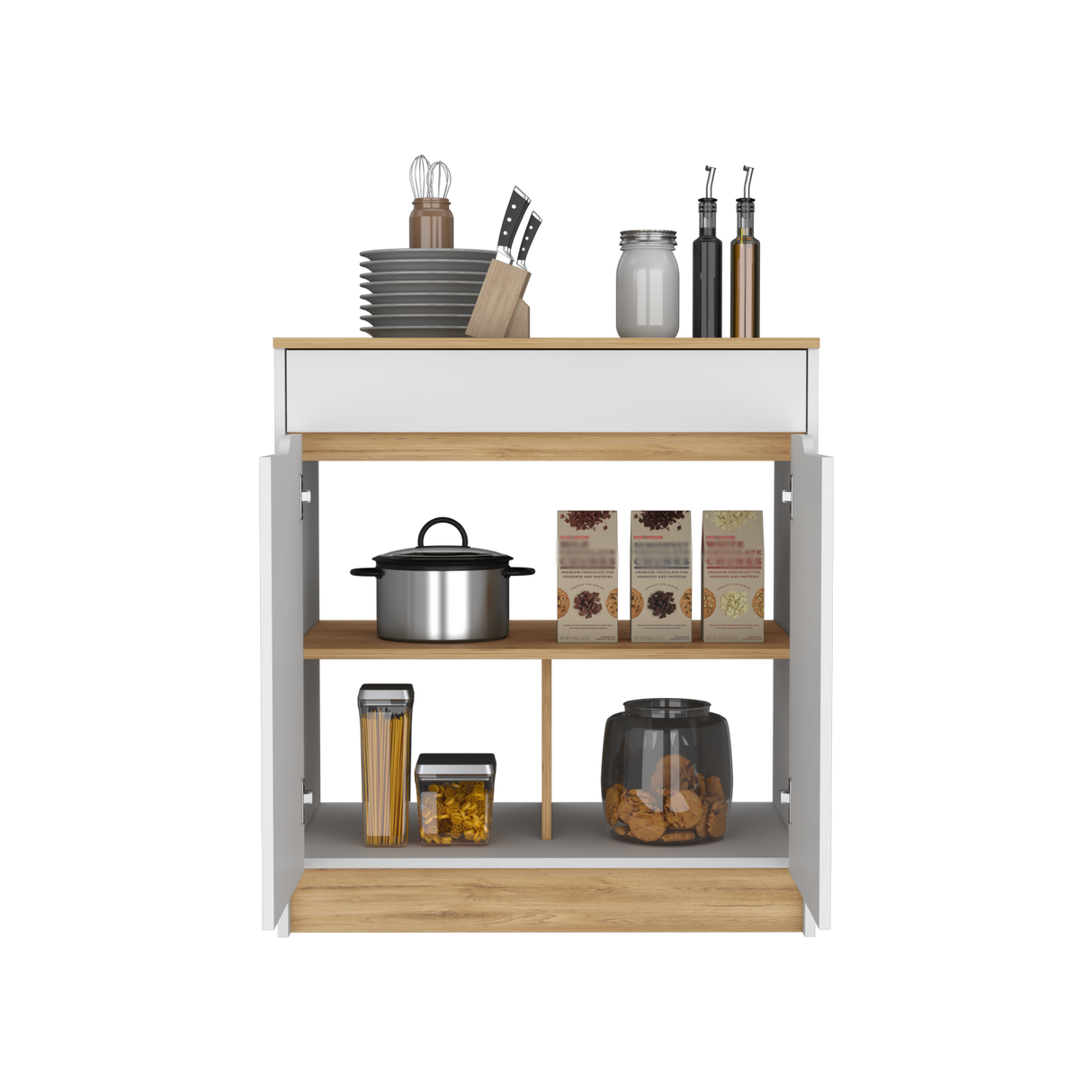 Mueble Inferior de Cocina Soler Blanco Moderno 52x89cm