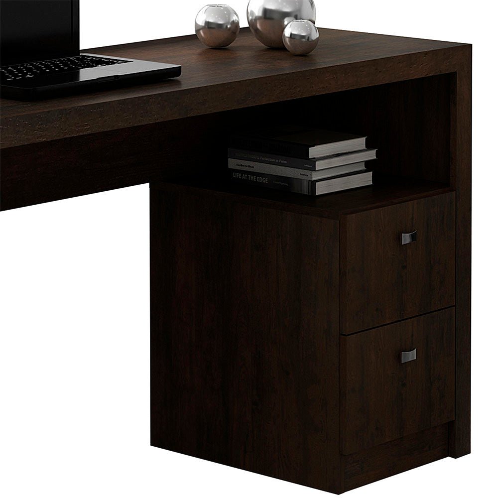 Escritorio Santorini Cafe 135 cm con Cajones y Entrepaños - Escritorios y Archivadores | Bylmo