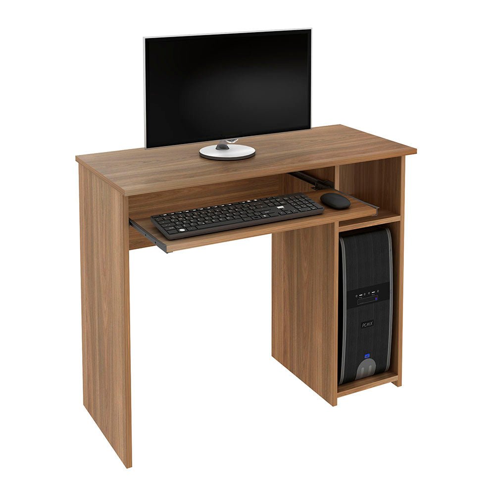 Escritorio Irlanda Teca 90 cm con Entrepaños - Escritorios y Archivadores | Bylmo