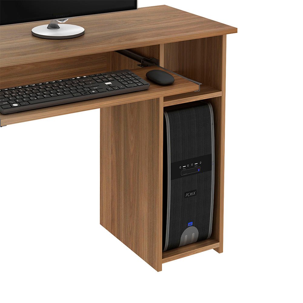 Escritorio Irlanda Teca 90 cm con Entrepaños - Escritorios y Archivadores | Bylmo