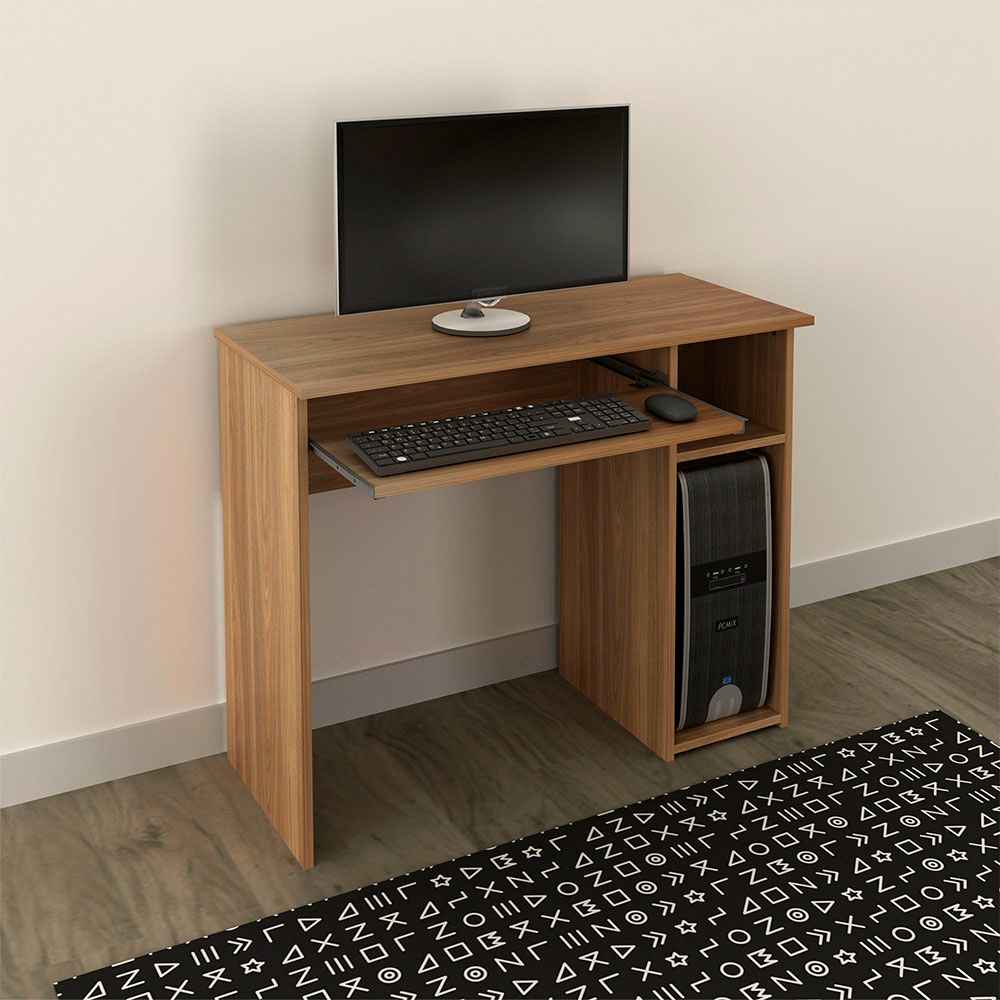 Escritorio Irlanda Teca 90 cm con Entrepaños - Escritorios y Archivadores | Bylmo