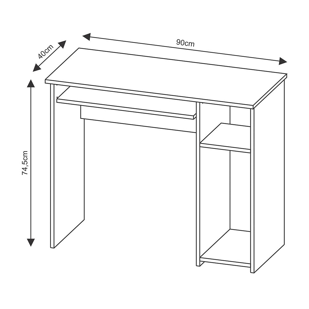 Escritorio Irlanda Teca 90 cm con Entrepaños - Escritorios y Archivadores | Bylmo