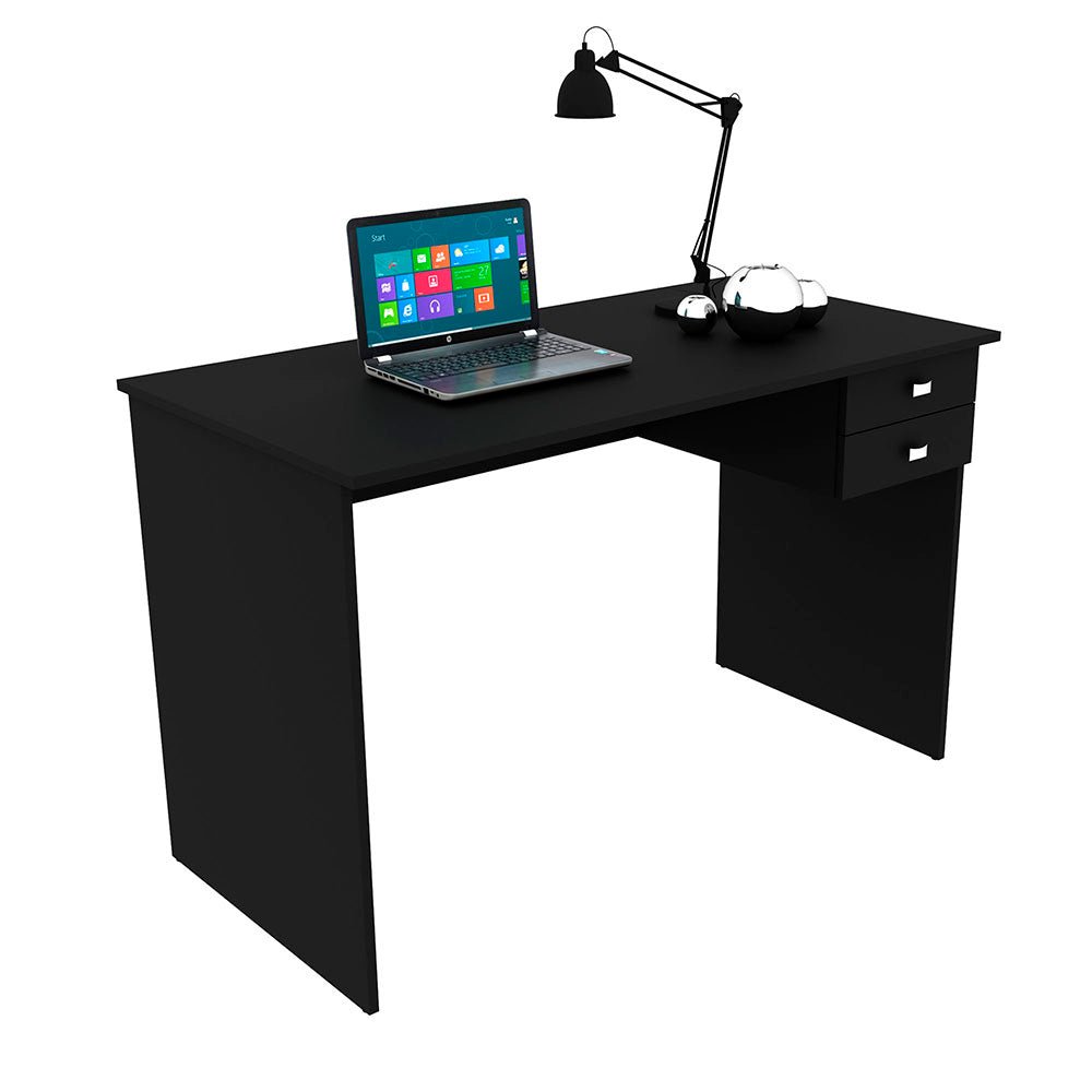 Escritorio Munich Negro 117x74.5cm Con Dos Cajones - Escritorios y Archivadores | Bylmo