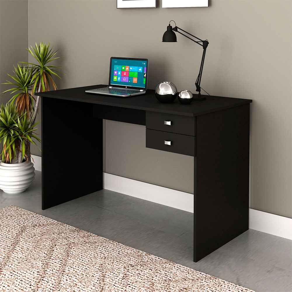 Escritorio Munich Negro 117x74.5cm Con Dos Cajones - Escritorios y Archivadores | Bylmo