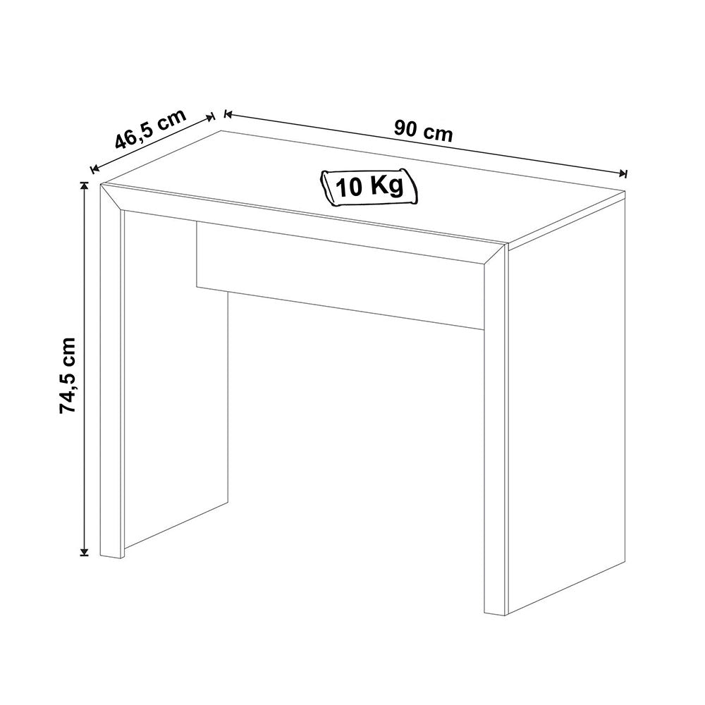 Escritorio Montecarlo Negro 90x74.5cm sin Cajones - Escritorios y Archivadores | Bylmo