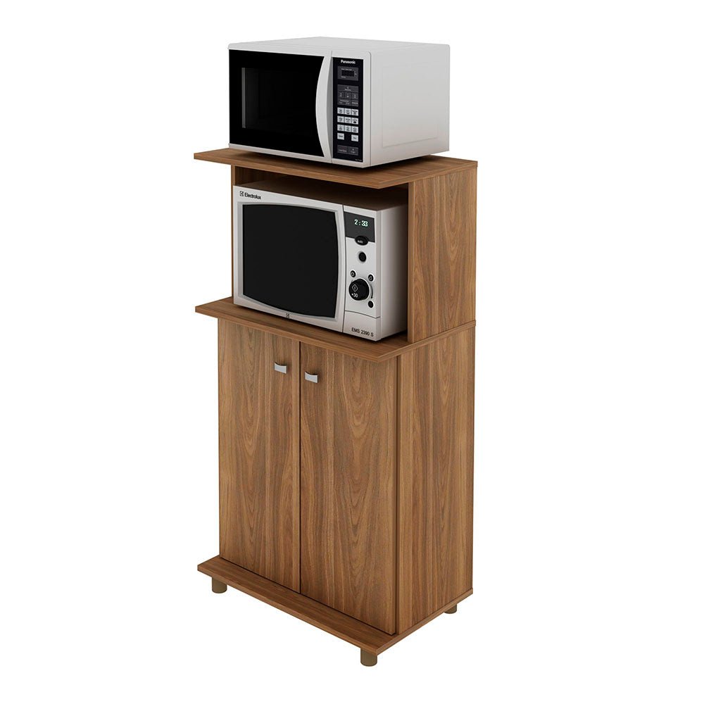 Mueble Auxiliar Almería Cafe 61 cm con Dos Puertas y Entrepaño - Muebles Organizadores | Bylmo