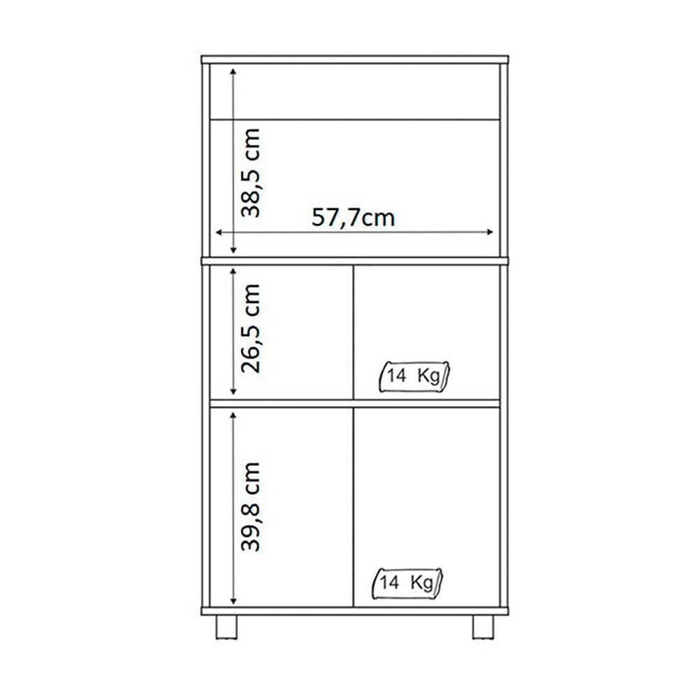 Mueble Auxiliar Almería Cafe 61 cm con Dos Puertas y Entrepaño - Muebles Organizadores | Bylmo