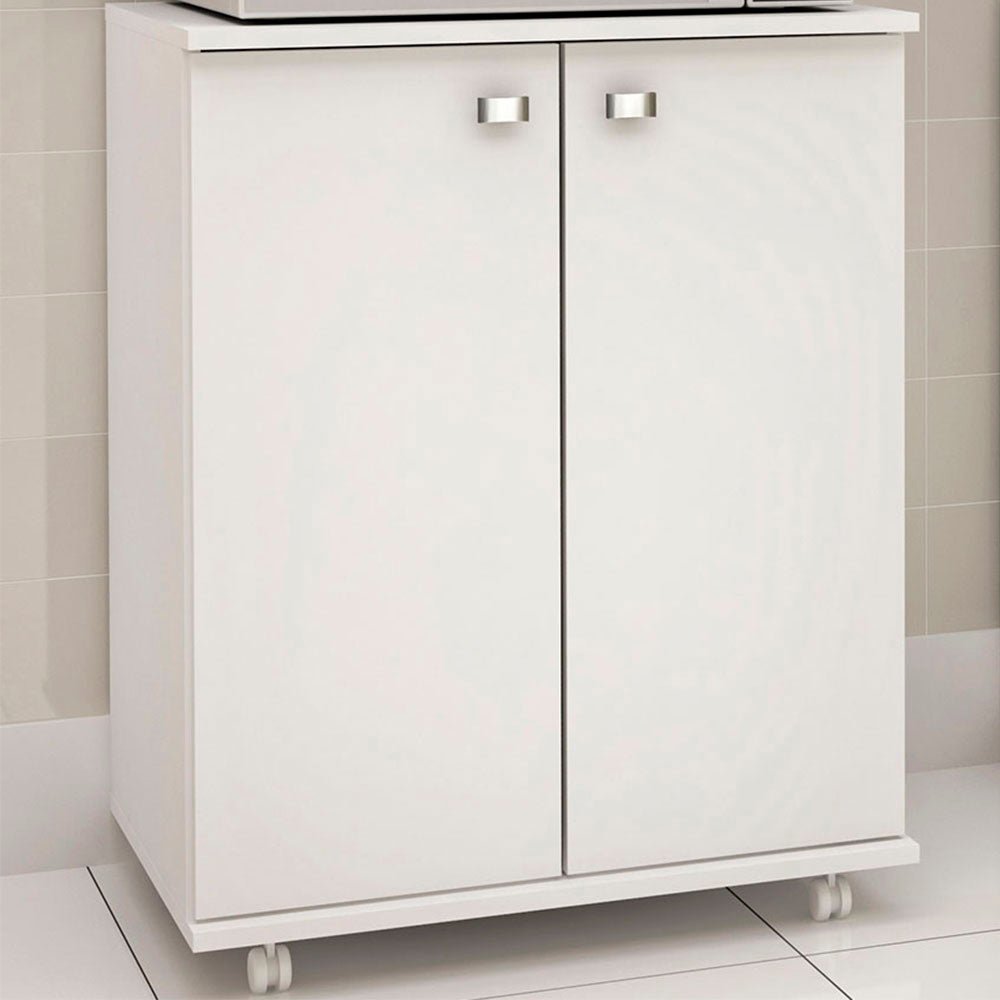 Mueble Auxiliar Bélgica Blanco 61 cm con Dos Puertas - Muebles Organizadores | Bylmo