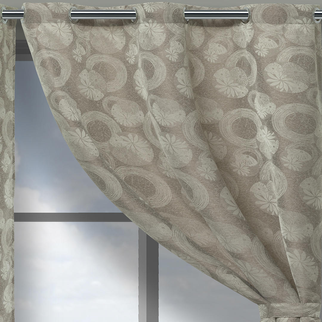 Cortina Jacquard Café 265x215cm de Circulos - Cortinas | Bylmo