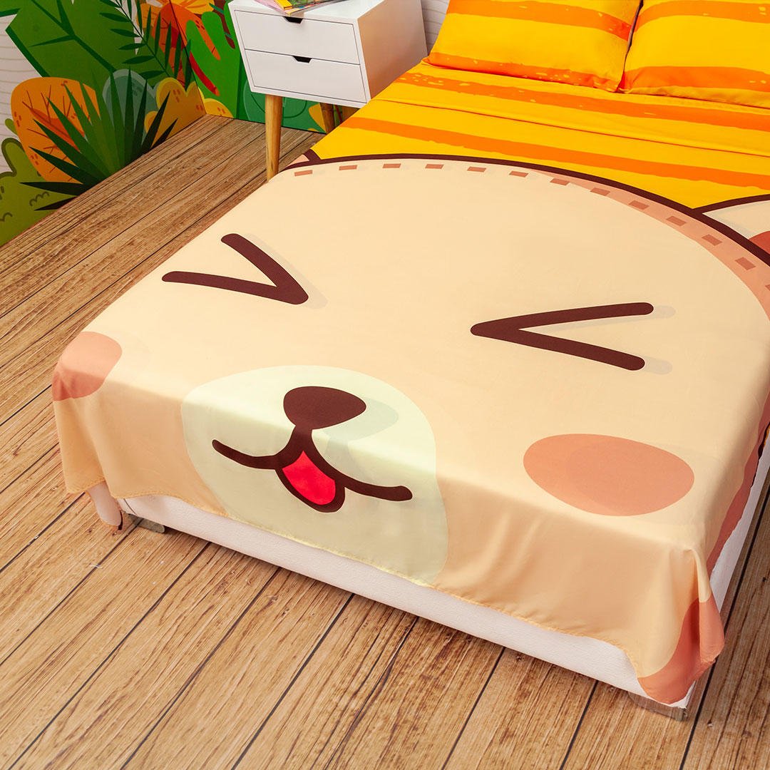 Juego de Sabanas Infantil Microfibra Semidoble 120 cm Amarillo de Oso - Ropa de Cama | Bylmo