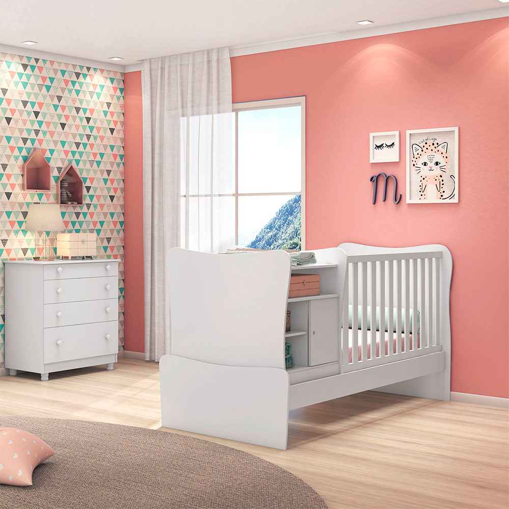 Cama Cuna Janeiro 193 cm Blanco Transformable - Camas | Bylmo