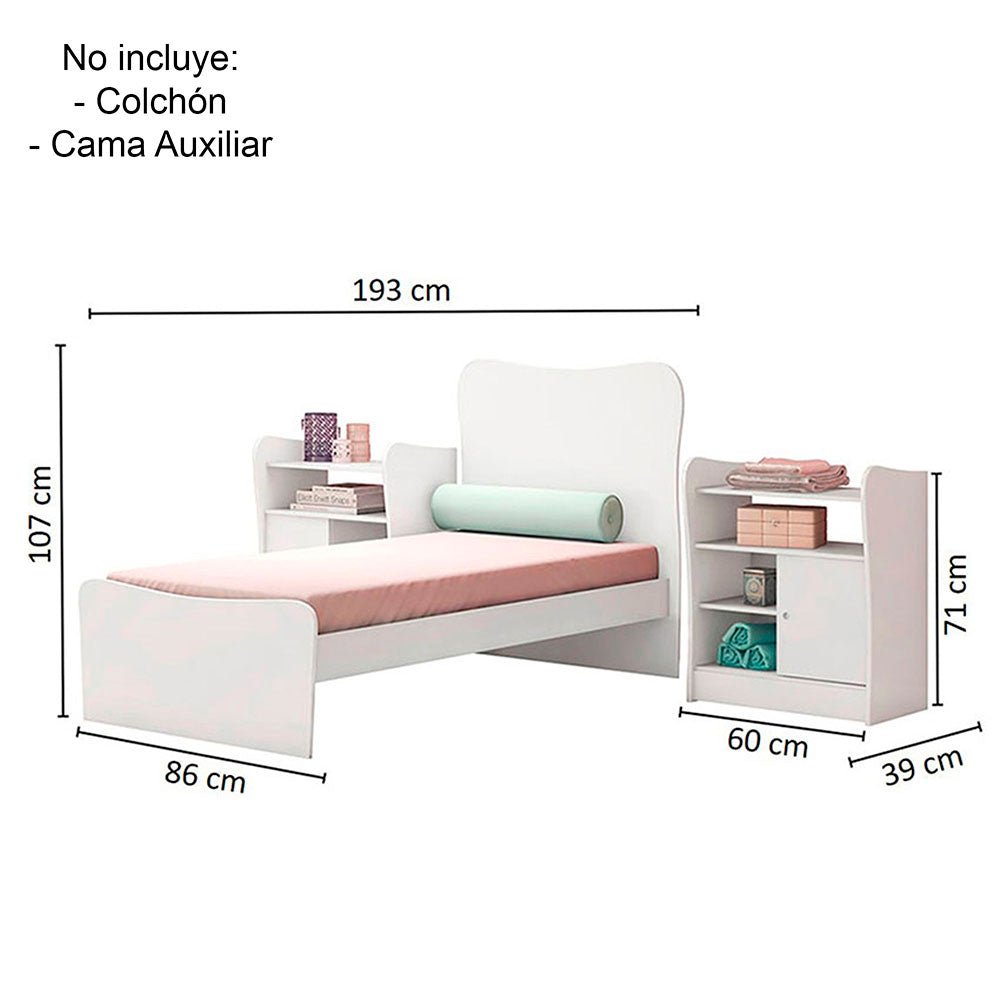 Cama Cuna Janeiro 193 cm Blanco Transformable - Camas | Bylmo
