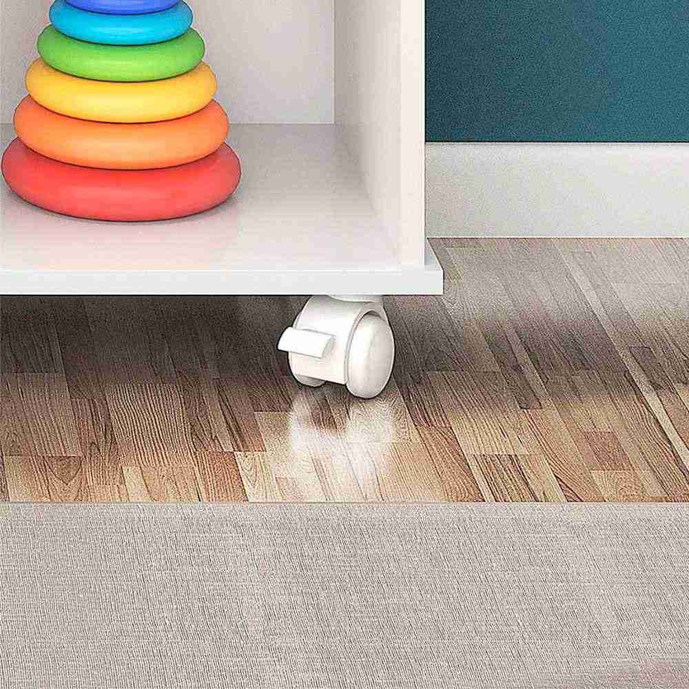 Arrimo Salvador Blanco 108x83cm con Nueve Compartimientos y con Ruedas - Repisas y Percheros | Bylmo