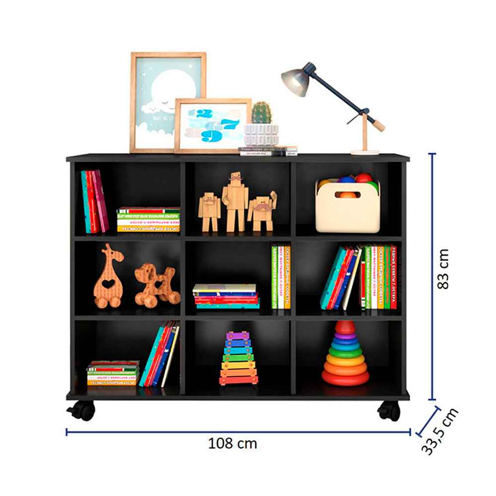 Arrimo Salvador Negro 108 cm con Entrepaños - Repisas y Percheros | Bylmo