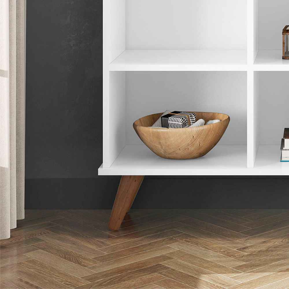 Arrimo Recife Blanco 108x92.5cm con Nueve Compartimientos y con Patas - Repisas y Percheros | Bylmo