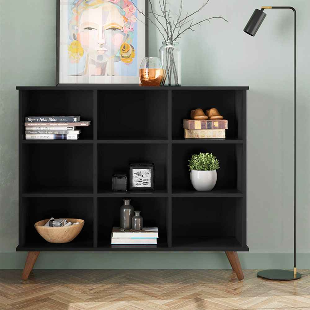 Arrimo Recife Negro 108 cm con Entrepaños - Repisas y Percheros | Bylmo