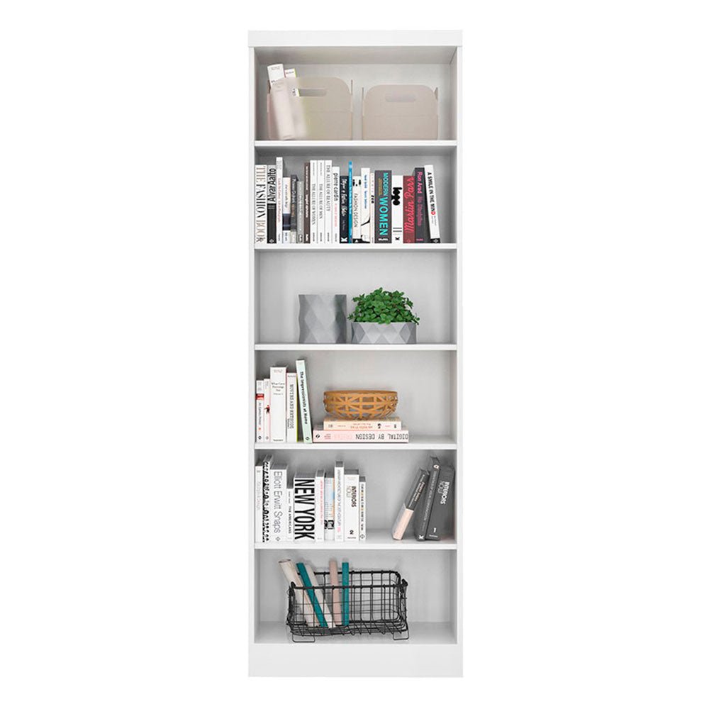 Biblioteca Brasilia Blanco 61x183cm con Cinco Compartimientos - Bibliotecas | Bylmo