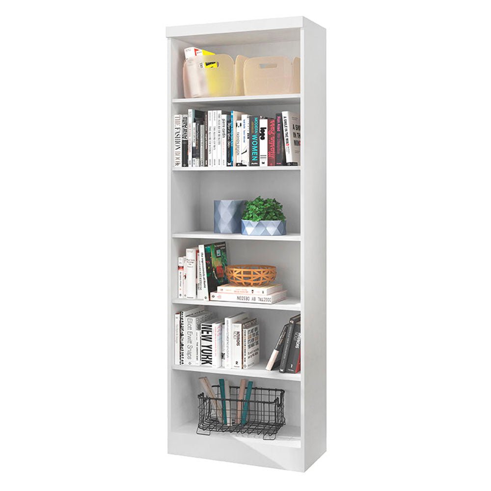 Biblioteca Brasilia Blanco 61x183cm con Cinco Compartimientos - Bibliotecas | Bylmo