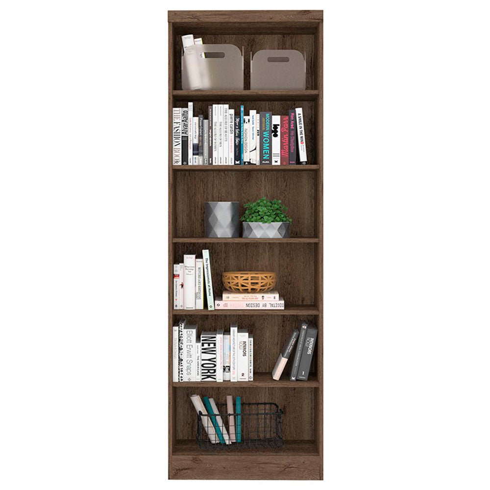 Biblioteca Brasilia Ebano 61x183cm con Seis Compartimientos - Bibliotecas | Bylmo