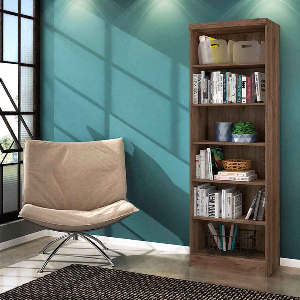 Biblioteca Brasilia Ebano 61x183cm con Seis Compartimientos - Bibliotecas | Bylmo