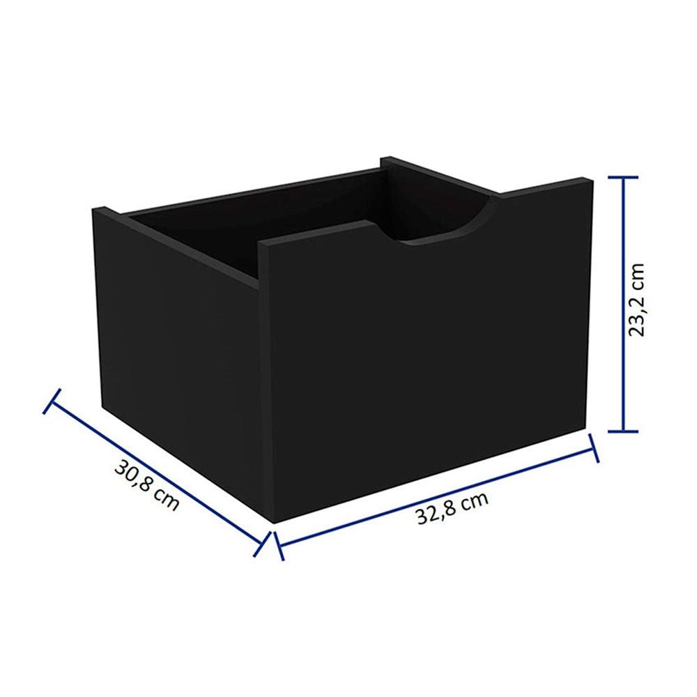 Kit Santos Negro 33x23.2cm De Un Hilera con Un Cajón - Cajoneras | Bylmo