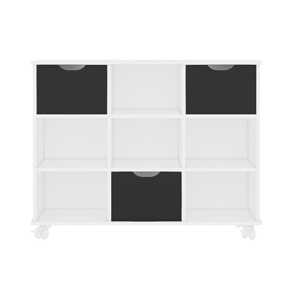 Arrimo Salvador Blanco 108 cm con Tres Cajones Negros - Repisas y Percheros | Bylmo