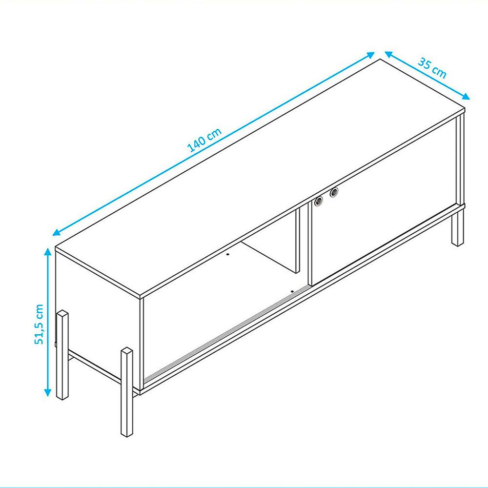 Rack Puerto Rico Negro 140 cm con Una Puertas - Muebles para TV | Bylmo