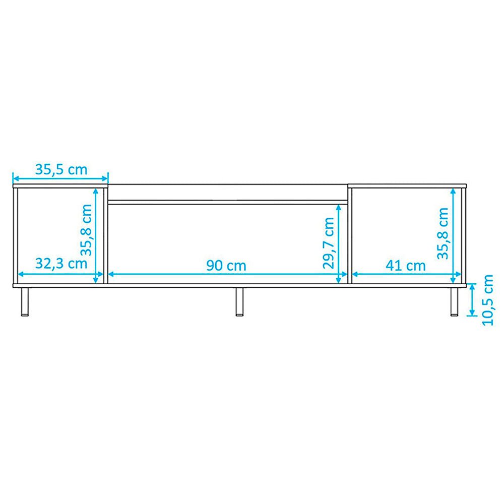 Rack Copacabana Cafe y Negro 170 cm con Tres Puertas - Muebles para TV | Bylmo