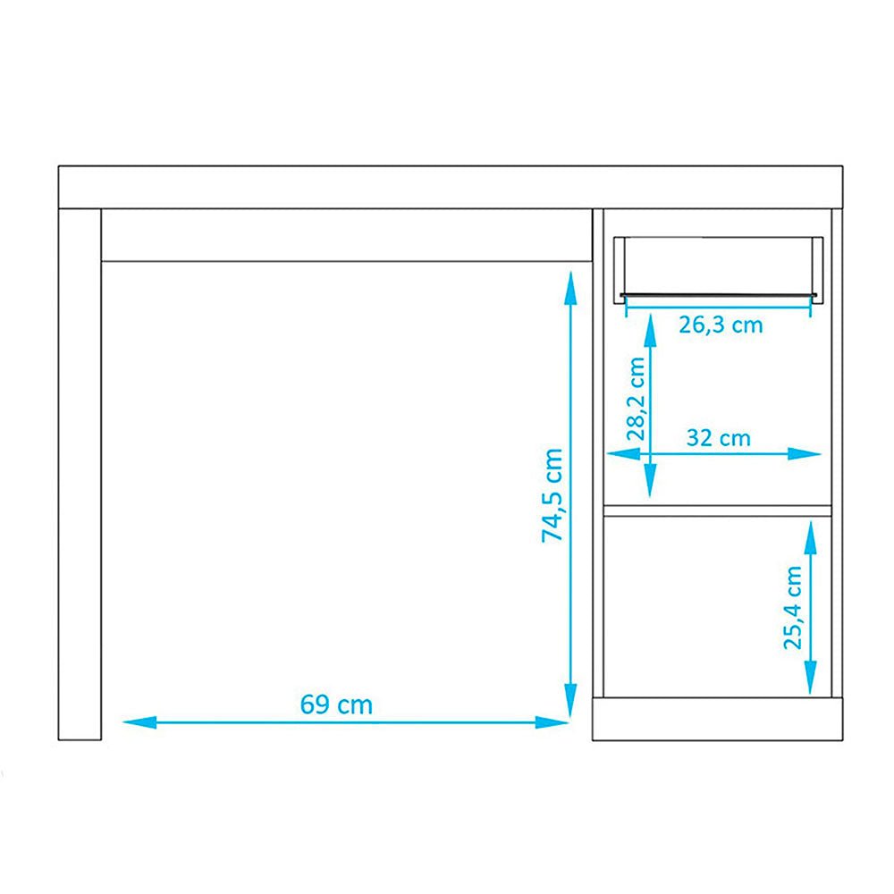 Escritorio Lyon Cafe 110 cm con Cajón y Puerta - Escritorios y Archivadores | Bylmo