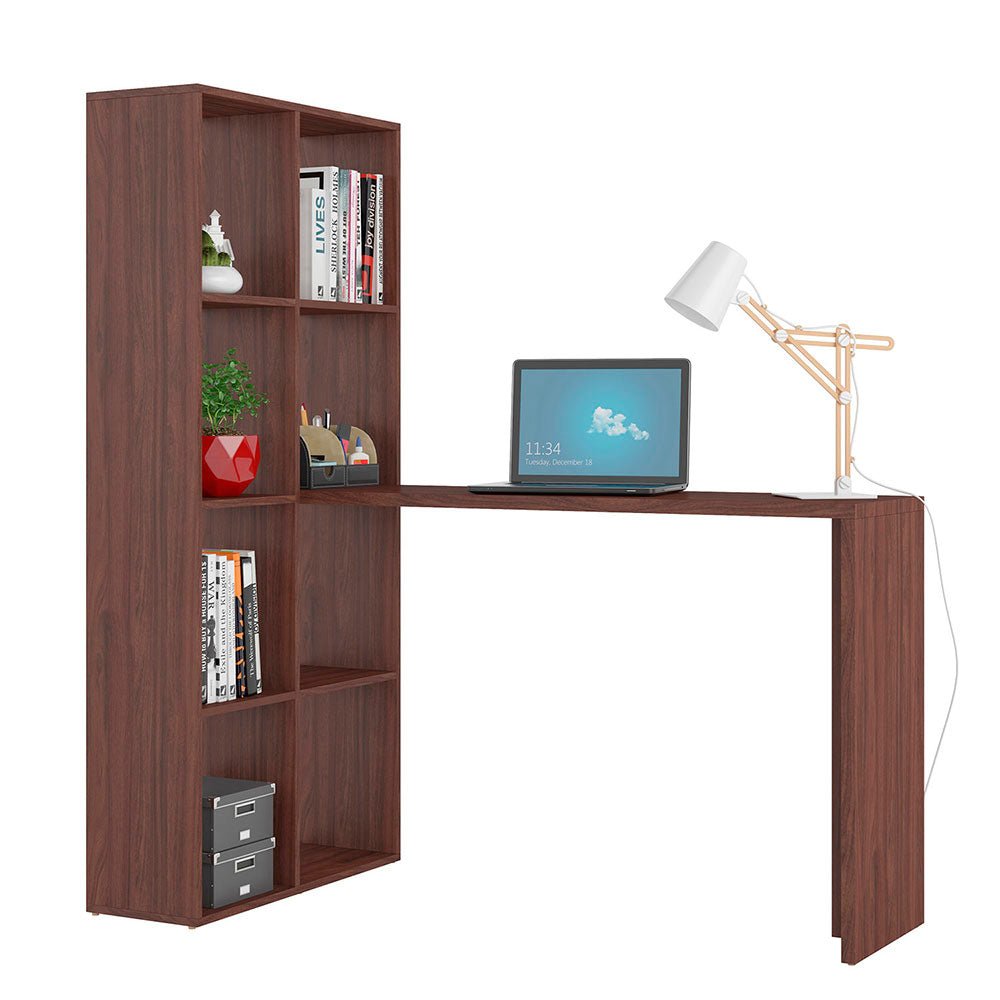 Escritorio en L Lady Cafe 135 cm con Biblioteca - Escritorios y Archivadores | Bylmo