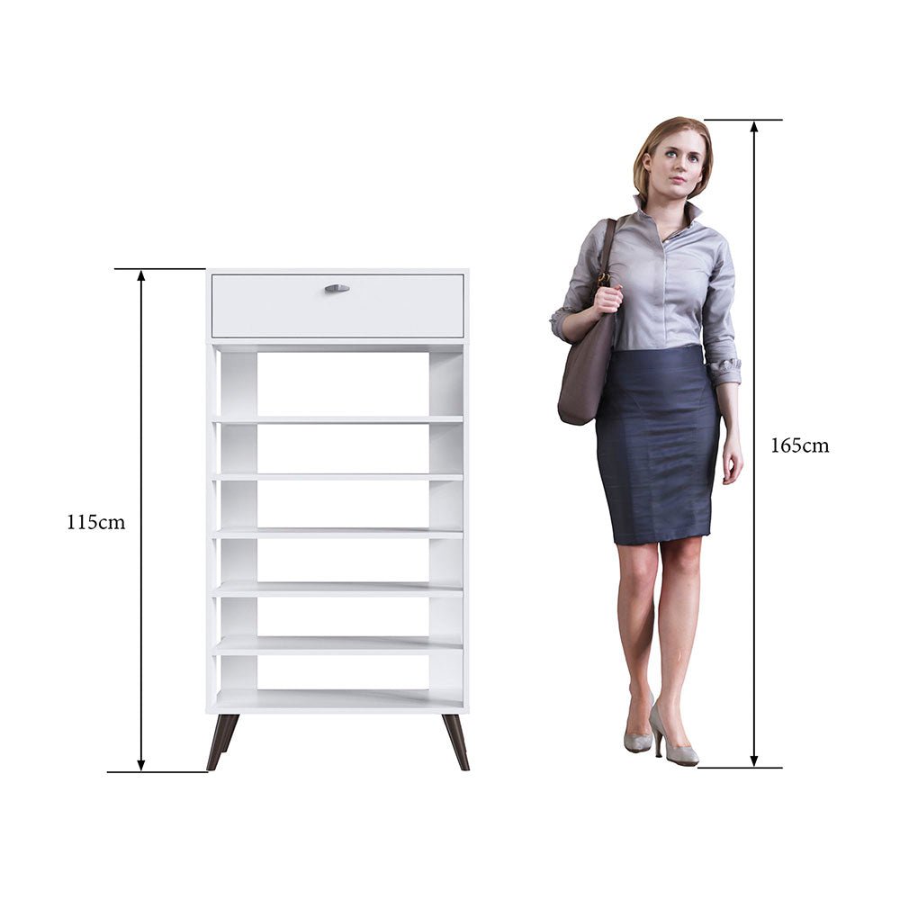 Zapatero Matias Blanco 68 cm con Un Cajón - Closets | Bylmo