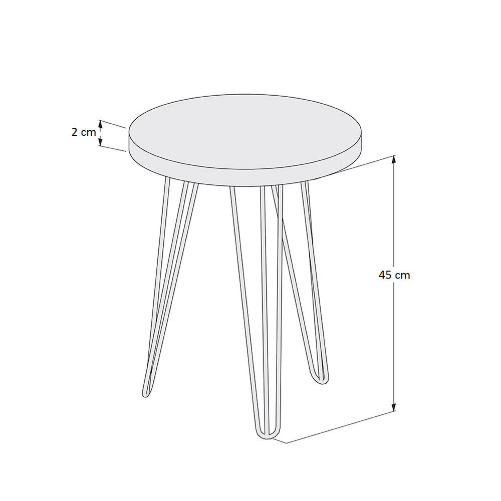 Mesa Cairo Negro 36 cm Redonda - Mesas | Bylmo