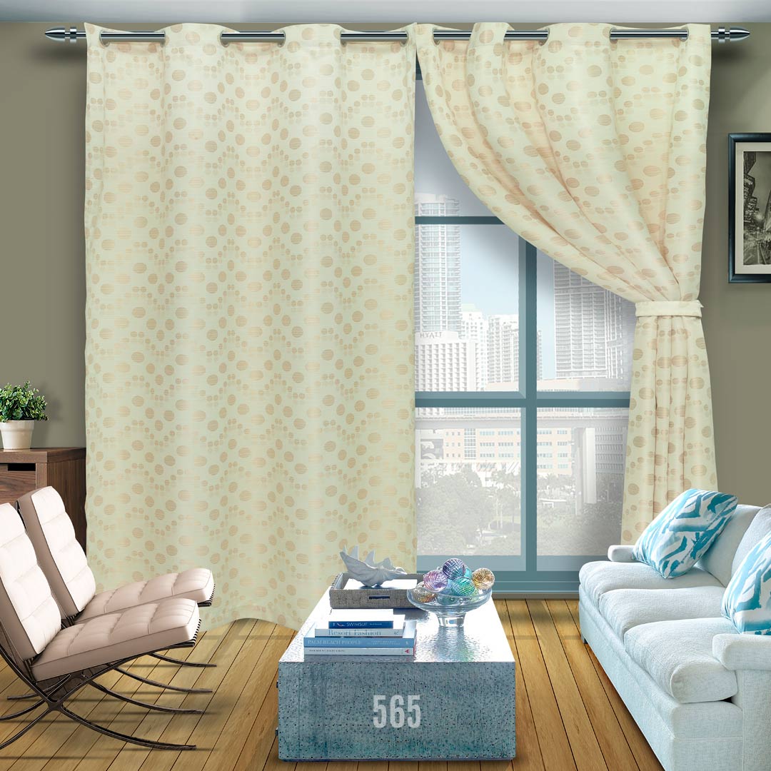 Cortina Lona Argollada Beige 265x215cm de Circulos - Cortinas | Bylmo