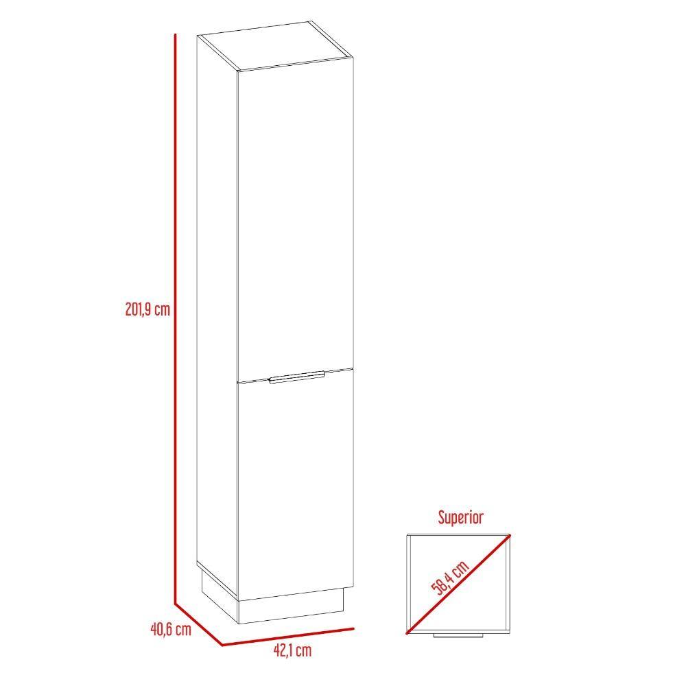 Alacena Halley Habano y Plomo 42 cm con Dos Puertas - Muebles Organizadores | Bylmo