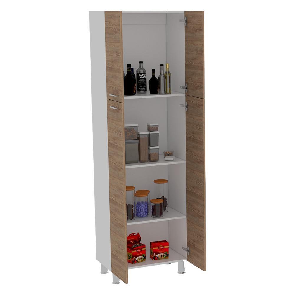 Alacena Ferreti Miel y Blanco 61 cm con Cuatro Puertas - Muebles Organizadores | Bylmo