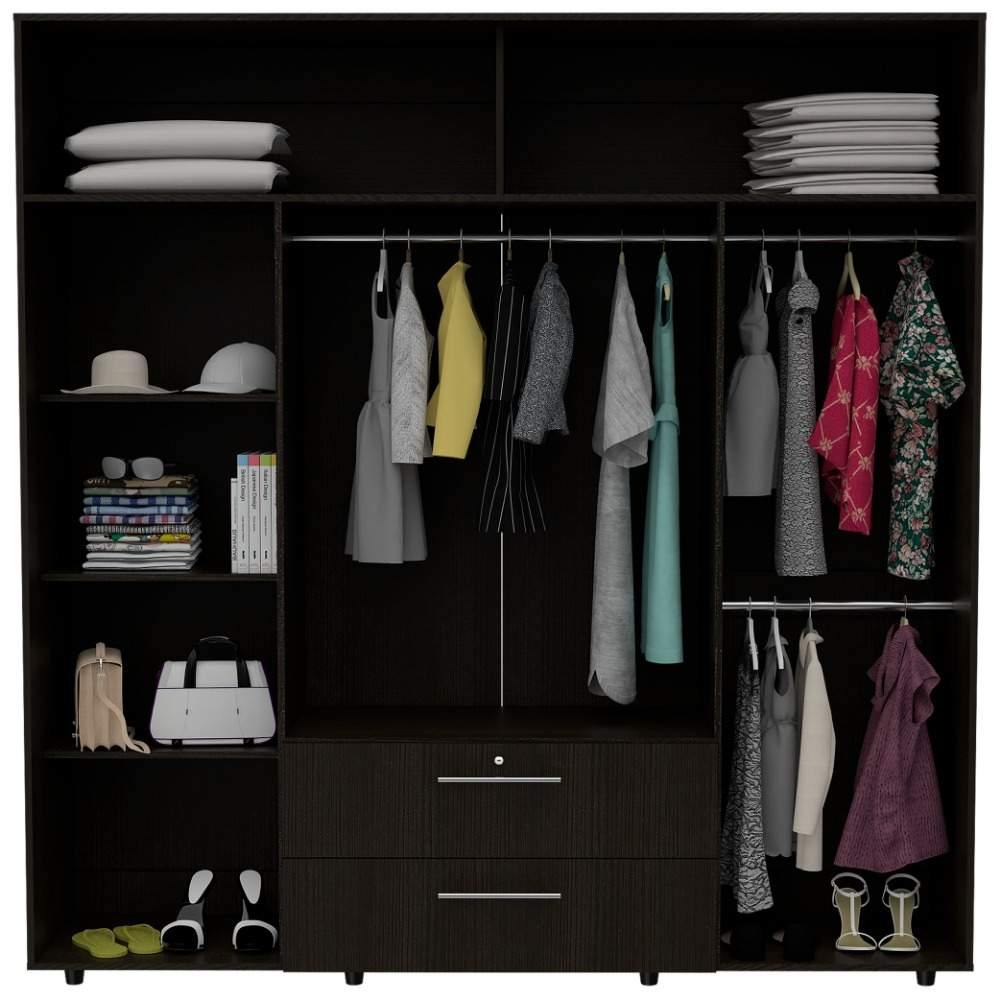 Closet Luque Wengue 200x204cm con 3 Cajones con 3 Entrepaños - Closets | Bylmo