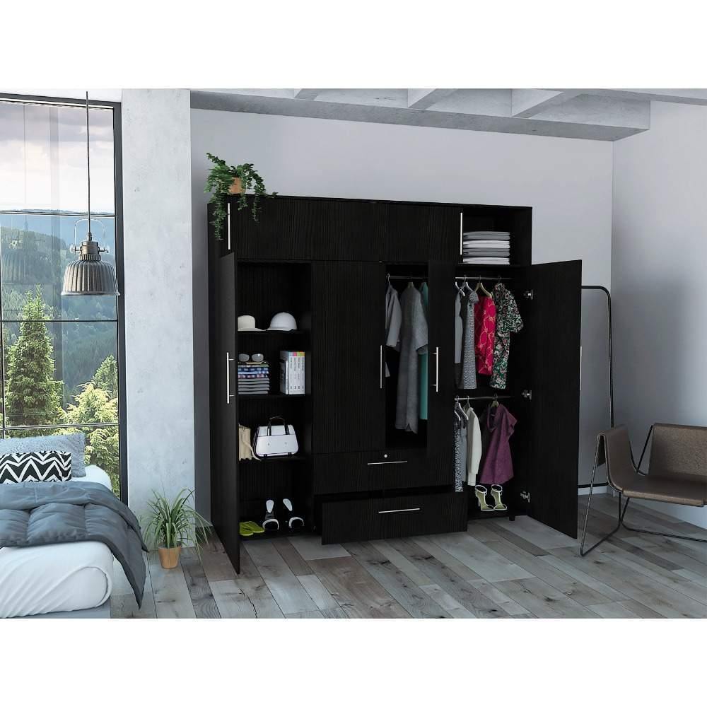 Closet Luque Wengue 200x204cm con 3 Cajones con 3 Entrepaños - Closets | Bylmo