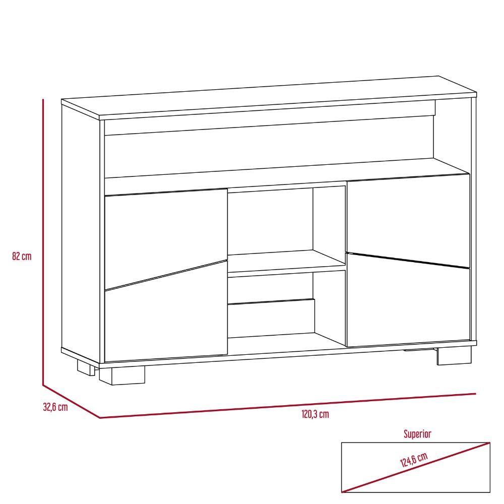 Arrimo Fraktal Miel y Blanco 120.3x82cm sin Cajones y con Siete Compartimientos - Bifes | Bylmo