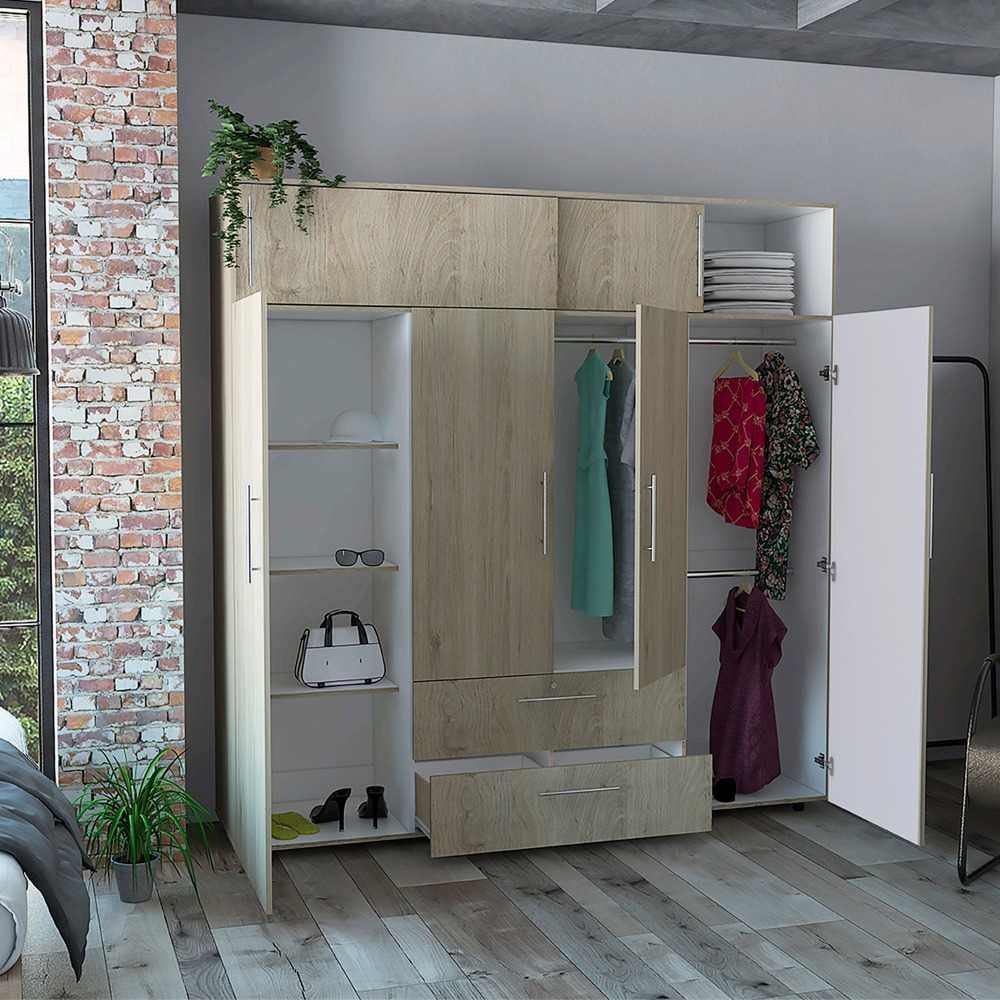 Closet Luque Rovere 200x204cm con 3 Cajones con 3 Entrepaños - Closets | Bylmo