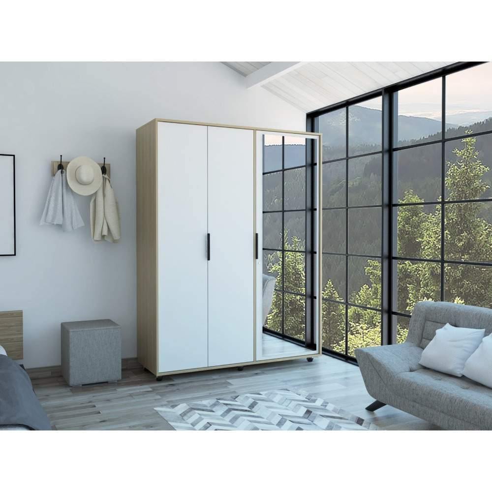 Closet Kaia Rovere 140 cm con Espejo y Tres Puertas - Closets | Bylmo