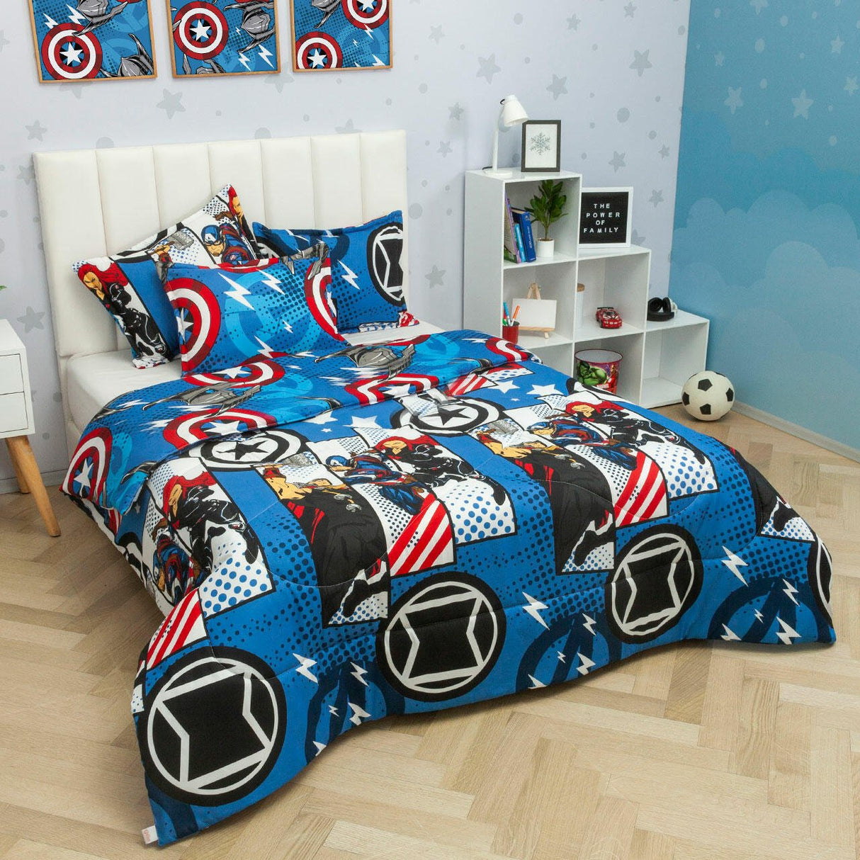 Cubrelecho Acolchado Infantil Azul para Cama Sencillo 100 X 190 Cm de Avengers - Otros textiles | Bylmo