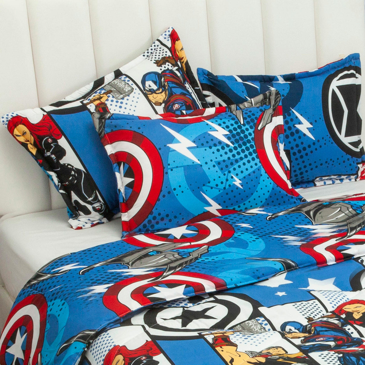Cubrelecho Acolchado Infantil Azul para Cama Sencillo 100 X 190 Cm de Avengers - Otros textiles | Bylmo