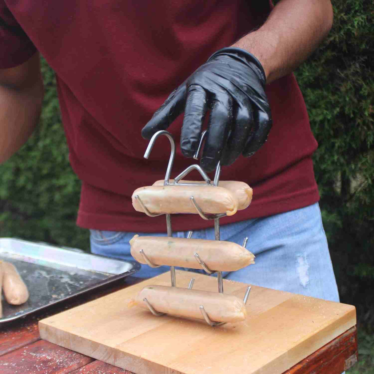 Accesorio para Chorizos Blackburn Plateado 8x8cm De tres Niveles para Barril - Utensilios y Accesorios | Bylmo