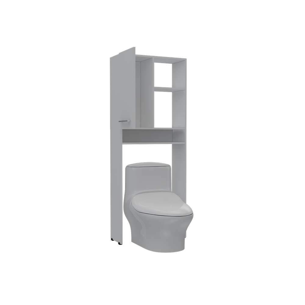 Ahorrador de Espacio para Baño Shangai Blanco 63.1x160.8cm sin Cajones y con Un Entrepaño - Gabinetes | Bylmo