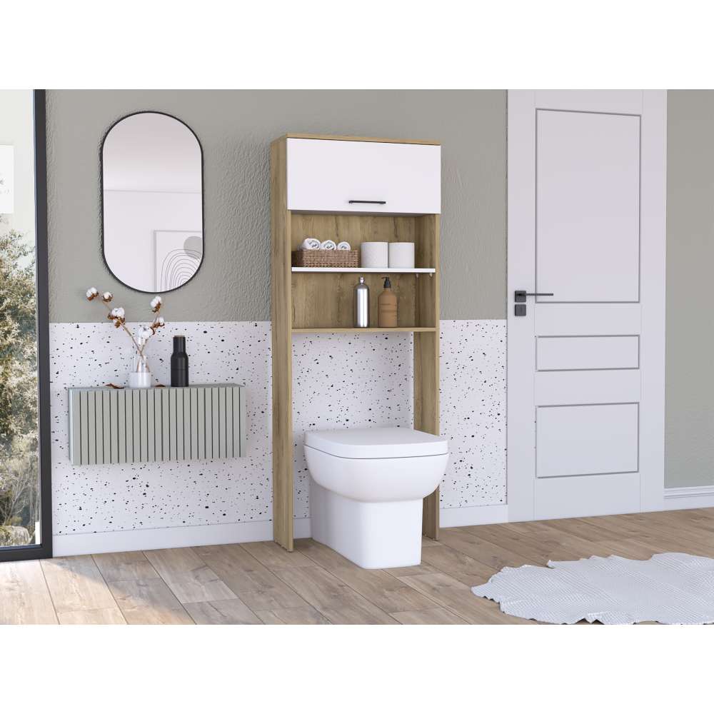 Mueble Bath Macadamia y Blanco 63 cm con Una Puerta - Gabinetes | Bylmo
