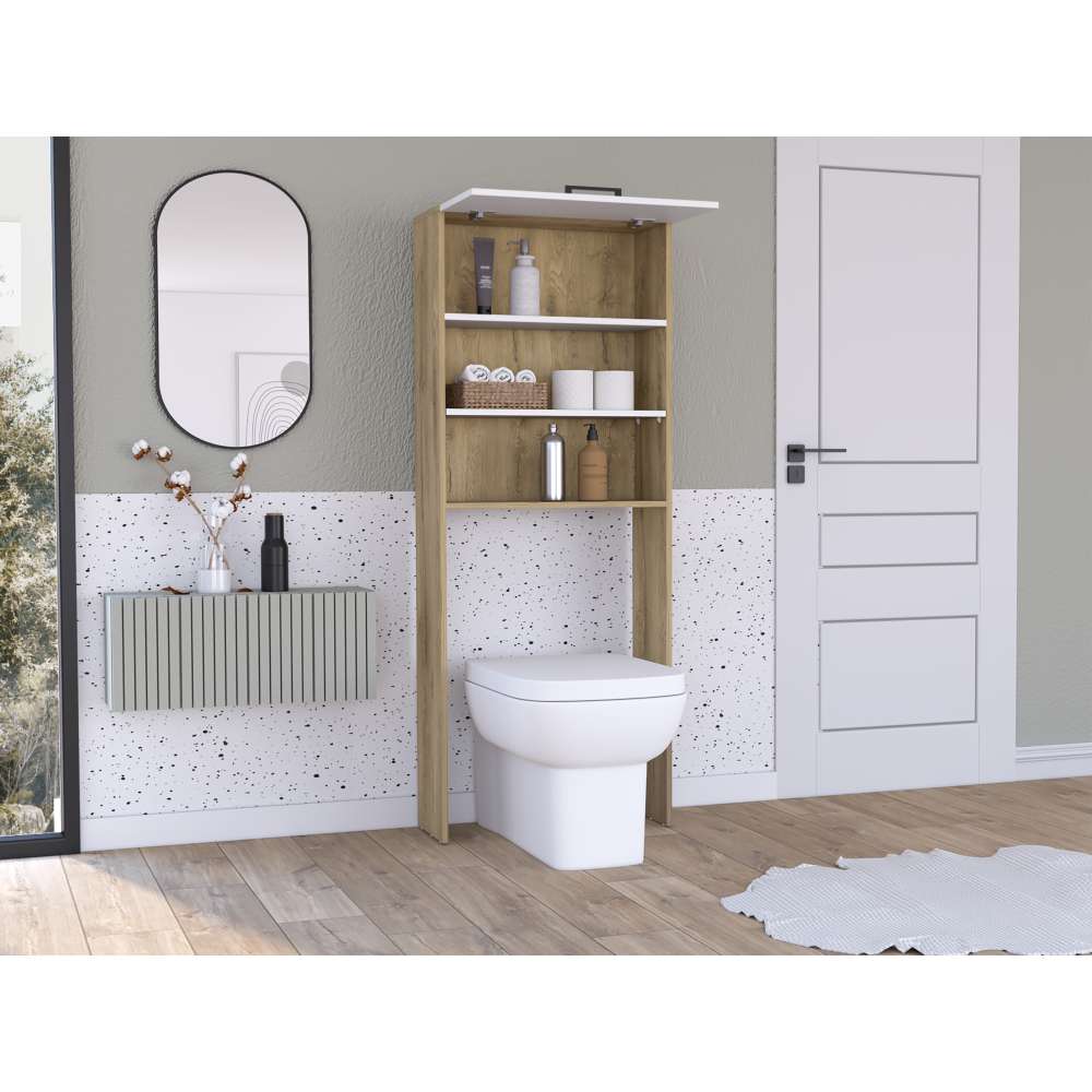 Mueble Bath Macadamia y Blanco 63 cm con Una Puerta - Gabinetes | Bylmo